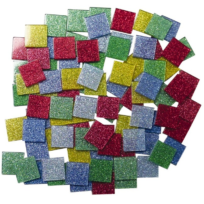 Mozaiek In Hars - 1 Cm - Glitter - Assortiment Van 650