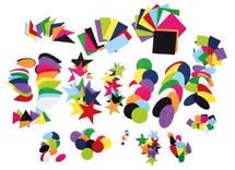 Stickers - vilt - decoratie - verschillende kleuren en vormen - zelfklevend - set van 195 assorti