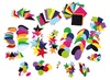 Stickers - vilt - decoratie - verschillende kleuren en vormen - zelfklevend - set van 195 assorti