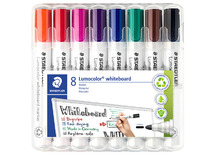 Stiften - whiteboard stiften - Staedtler Lumocolor 351 - ronde punt - 2 mm - set van 8 assorti
