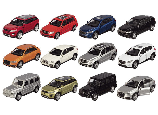 Voertuigen - auto - metaal - groot - set van 12 assorti