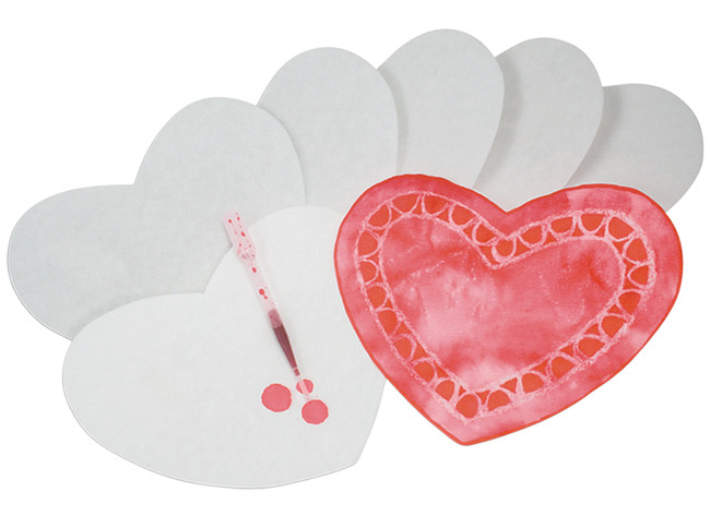 Knutselpapier - kleurabsorberend papier - hart - set van 50