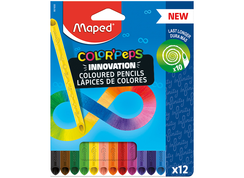 Crayons de couleur - Maped Color'peps Infinity - inovant - triangulaire -  set de 12 assorti - Baert