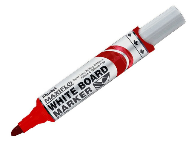 Stiften - whiteboard stiften - Pentel Maxiflo - 4 mm - rood - per stuk