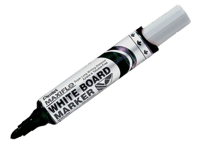 Stiften - whiteboard stiften - Pentel Maxiflo - 4 mm - zwart - per stuk