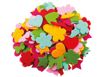 Figuren - vilt - met gaatjes - vlinders, harten, bloem en ster - decoratie - set van 120 assorti