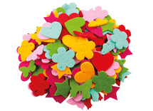 Decoratie - vilt - figuren met gaatjes - vlinders, harten, bloem en ster - set van 120 assorti