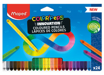 Potloden - kleurpotloden - Maped Color'Peps Infinity - driehoekig - etui - set van 24 assorti