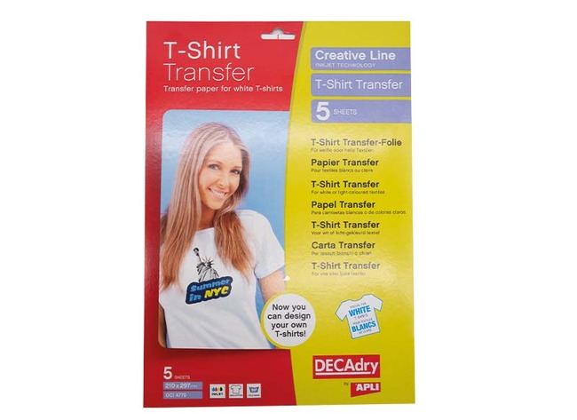 Feuilles de transfert pour t-shirts - A4 - set de 5