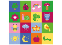 Matten - speelmat - figuren - 200 x 200 cm - vinyl - per stuk