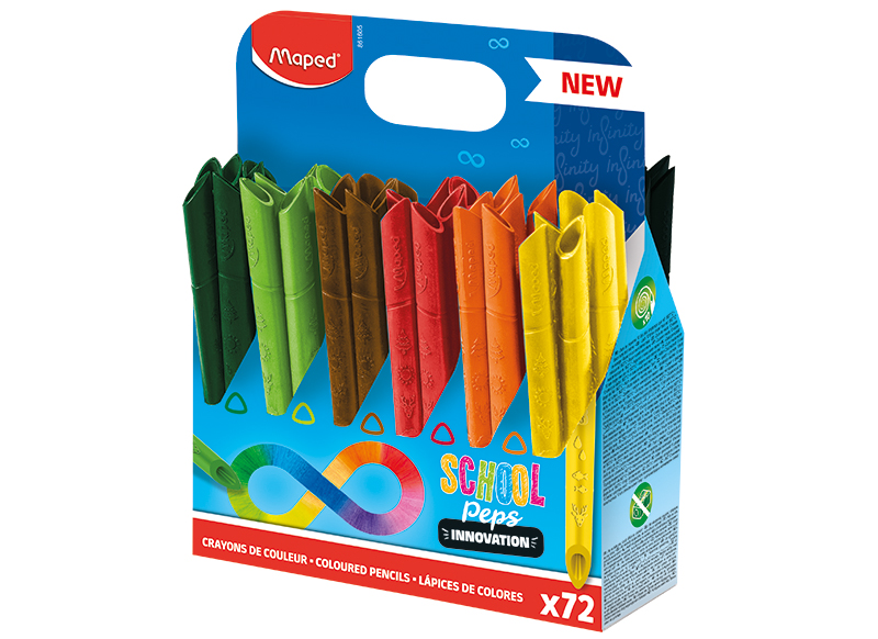 Crayons de couleur - Maped Color'peps Infinity - inovant - triangulaire -  set de 12 assorti - Baert