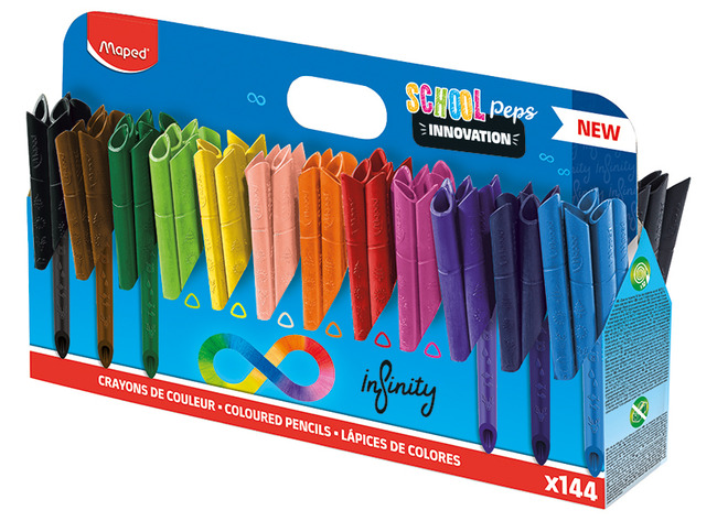 Potloden - kleurpotloden - Maped Color'Peps Infinity - driehoekig - doos - voordeelpakket - set van 144 assorti