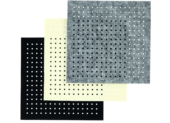 Vellen - vilt - 20 x 20 cm x 3,0 mm - met gaten - set van 12 assorti