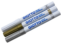 Stiften - kleurstiften - Giotto - goud - zilver - wit -  set van 3 assorti
