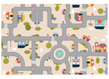 Speelmat - autobaan - 100 x 200 cm - vinyl - per stuk