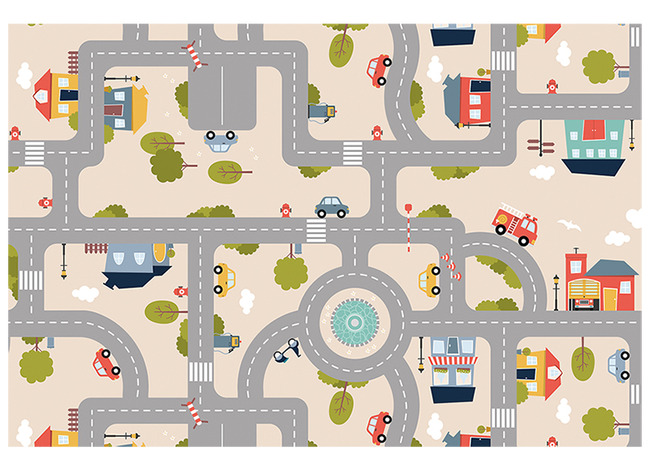 Speelmat - autobaan - 100 x 200 cm - vinyl - per stuk