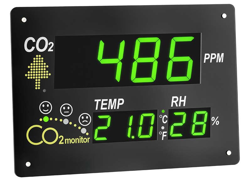 Horloge LED - Murale, capteur CO2