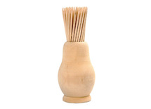 Hout - tandenstoker houder - per stuk