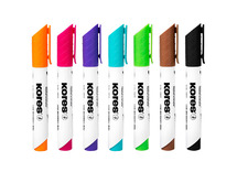 Stiften - whiteboard stiften - Kores - met bordenwisser - set van 7 assorti