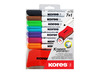 Stiften - whiteboard stiften - Kores - met bordenwisser - set van 7 assorti