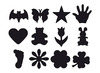 Ponsen - figuurpons - basisset - hand, ster, bloem en meer - set van 12 assorti