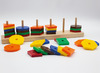 Spel - kleur en vorm - Zesmaster II - extra opzetblokken - geometrische vormen - analyse - per spel