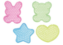 Parels - aquaparels - aquabeads - onderplaten - junior - konijn, beer, ster, hart - per set
