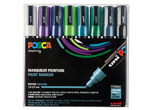 Stiften - verfstiften - Posca - PC5M - koude kleuren - assortiment van 8