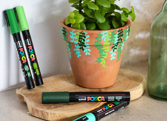Stiften - verfstiften - Posca - PC5M - koude kleuren - set van 8 assorti