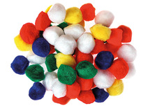 Pompons - gekleurd - 2 cm diameter - decoratie - set van 50 assorti