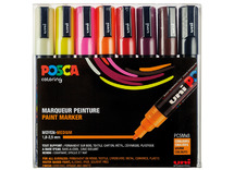 Verfstiften - posca - pc5m - warme kleuren - assortiment van 8kl