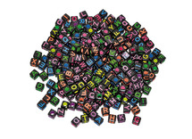 Letterkralen - plastic - alfabet - neon - 65 x 65 mm - assortiment van 300