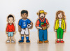 Speelgoed - figuren - mensen in het dorp - hout - set van 42