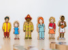 Speelgoed - figuren - mensen in het dorp - hout - set van 42