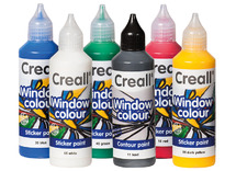 Verf - stickerverf - Creall - Window colour - 6 x 80 ml - set van 6 assorti