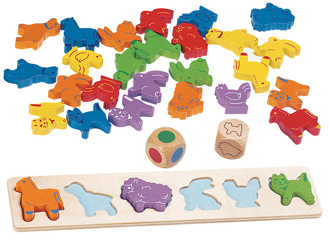 Kleur en vorm - Gogo Toys - dieren - hout - per spel