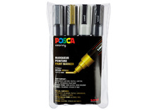 Stiften - verfstiften - Posca PC5M - set van 4 assorti