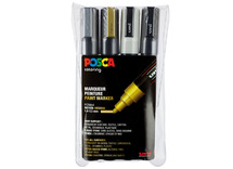 Stiften - verfstiften - Posca - PC5M - assortiment van 4
