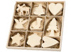 Ornamenten - Kerst - hout - set van 72 assorti