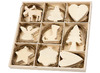 Hout - kerst - ornamenten - set van 72 assorti