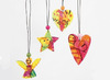 Ornamenten - Kerst - hout - set van 72 assorti