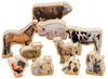 Speelgoed - figuren - boerderijdieren - hout - set van 10