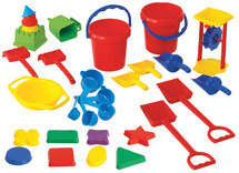 Zand - zandbakset - EDX Education - kleurrijke accessoires - set van 30 assorti