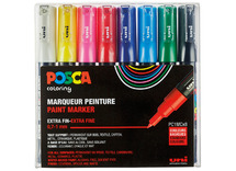 Stiften - verfstiften - Posca PC1MC - basiskleuren - set van 8 assorti
