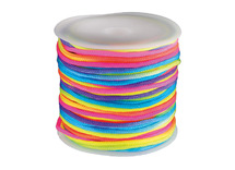 Draad - macramé - koord - regenboog - 0,2 cm diameter - bobijn van 50 m - per stuk