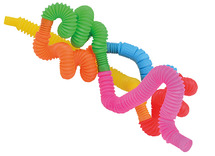 Cadeautje - fidget - stretch tubes - kunststof - set van 6 assorti