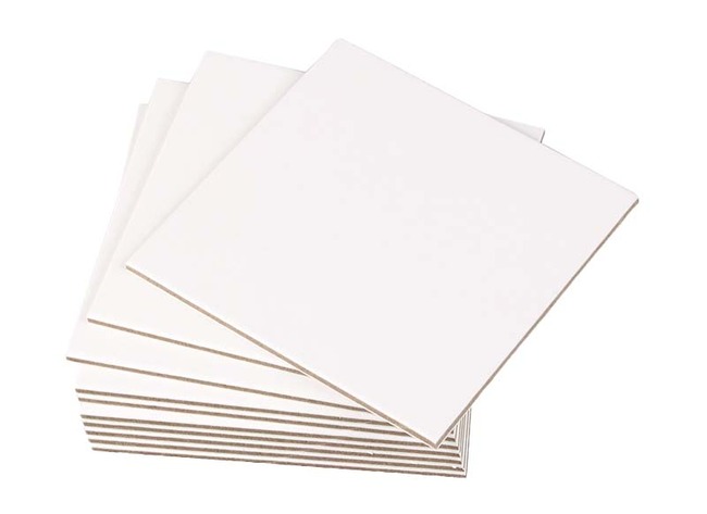Karton - vierkant - wit - 9 x 9 cm - set van 10