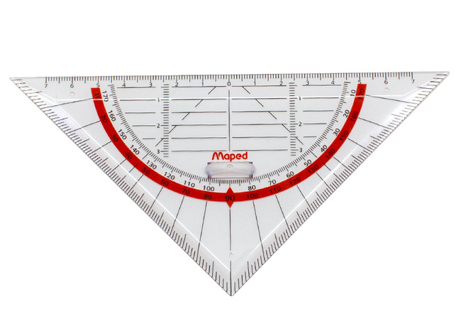 Latten - geodriehoek - Maped Technic - kunststof - 16 cm - met handvat - per stuk
