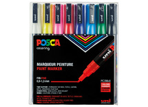 Stiften - verfstiften - Posca - PC3M - basiskleuren - set van 8 assorti