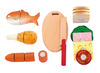 Voedingsset - imitatievoeding - lunchbox hout - per set